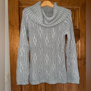 Talbots Light Gray Cowl Neck Sweater